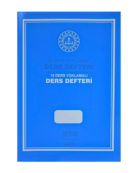 10 Ders Yoklamalı Ders Defteri 28x41 Mavi Plastik Kapak ürün görseli 1