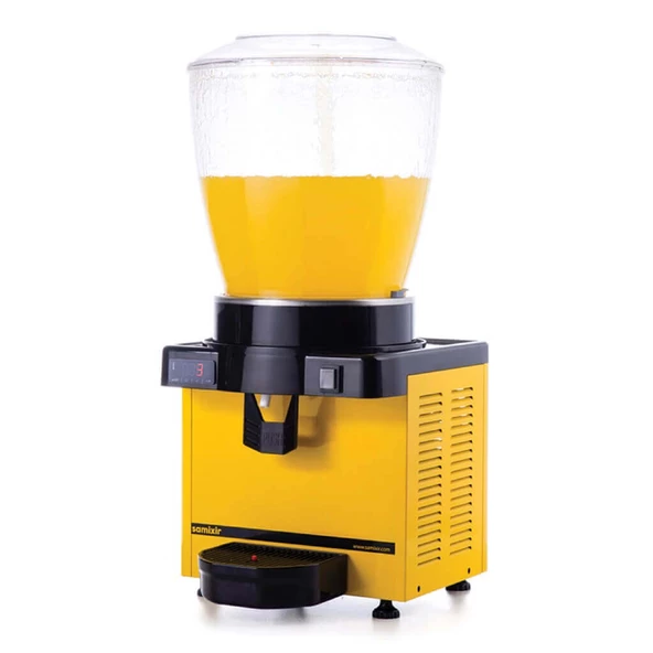Samixir S22.DY Şerbetlik-22 litre soğuk içecek dispenseri-fıskiyeli-dijital-sarı ürün görseli 1