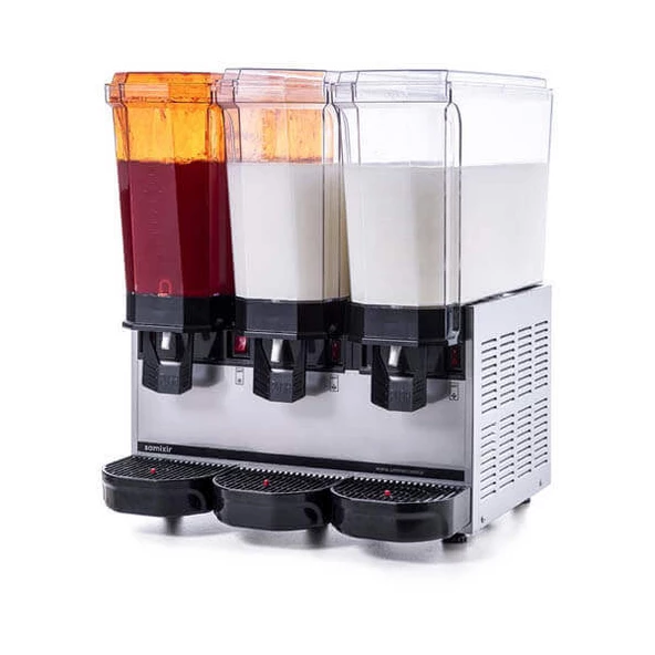 Samixir 60.SSMI Klasik Triple Soğuk İçecek Dispenseri, 20+20+20 L, Fıskiyeli-Fıskiyeli-Karıştırıcılı, Inox ürün görseli 1