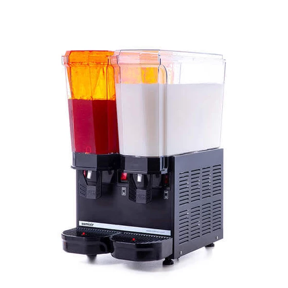 Samixir 40.SMB Klasik Twin Soğuk İçecek Dispenseri, 20+20 L, Fıskiyeli ve Karıştırıcılı, Siyah ürün görseli 1