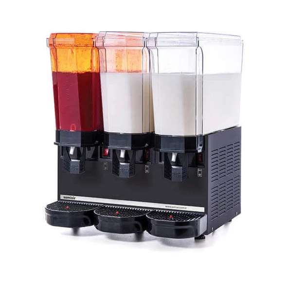 Samixir 60.SMMB Klasik Triple Soğuk İçecek Dispenseri, 20+20+20 L, Fıskiye-Karıştırıcı-Karıştırıcı, Siyah ürün görseli 1
