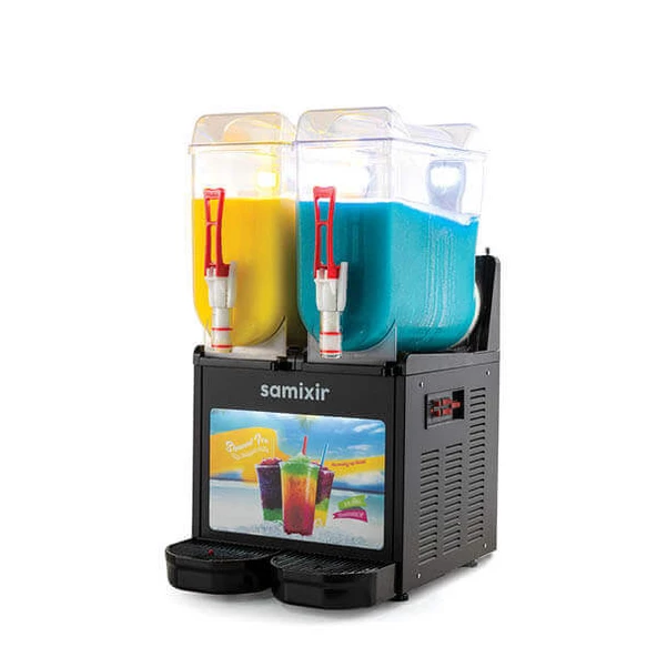 Samixir SLUSH24.BA Slush Twin Allure, Meyve Suyu Dispenseri, 12+12 L, Siyah ürün görseli 1