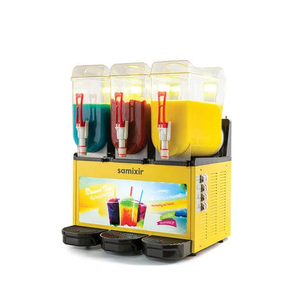 Samixir SLUSH36.YA Slush Triple Allure, Granita, Meyve Suyu Dispenseri, 12+12+12 L, Sarı ürün görseli 1