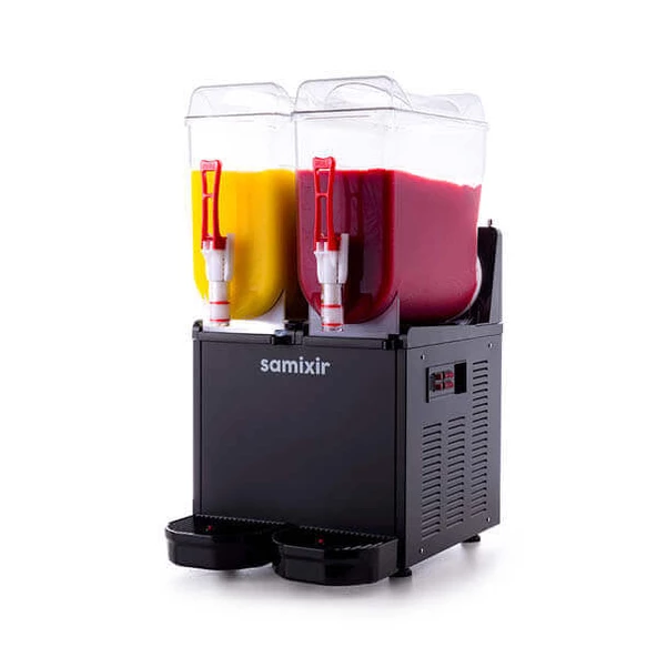 Samixir SLUSH24.B Slush Twin, Granita, Meyve Suyu Dispenseri, 12+12 L, Siyah ürün görseli 1