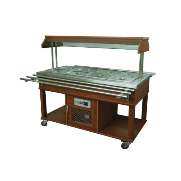 Atalay ASSB-04 Saladbarlar Orta Tip Ahşap Kaplama GN 1/1 x 4 - 230 V ürün görseli 1