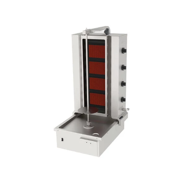 Atalay ADGC-4-A Döner Makineleri Gazlı Camlı Alttan Motorlu Hareketli - 4 Radyanlı - 220 V ürün görseli 1