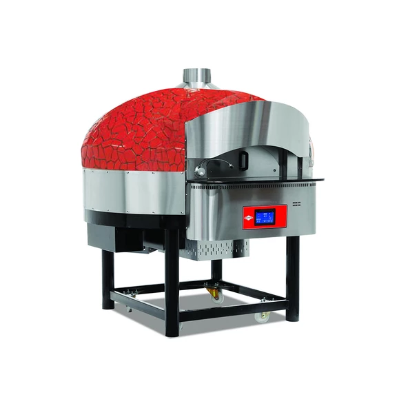 Empero EMP.SPO.02-D-RB Dijital Pizza Fırını Döner Tabanlı Gazlı Kırmızı-siyah ürün görseli 1