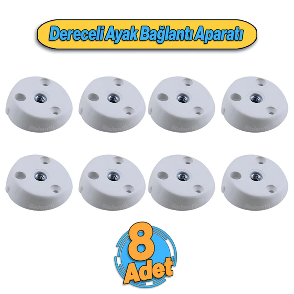 8 Adet Dereceli Zigon Sehpa Ayağı Tabanı Mobilya Masa Açılı Orta Sehpa Ayak Bağlantı Aparatı Beyaz ürün görseli 1