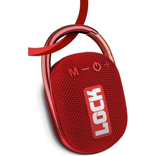 Powerway Lock Kırmızı Taşınabilir Bluetooth Hoparlör Ses Bombası Kilit Özellikli ürün görseli 1