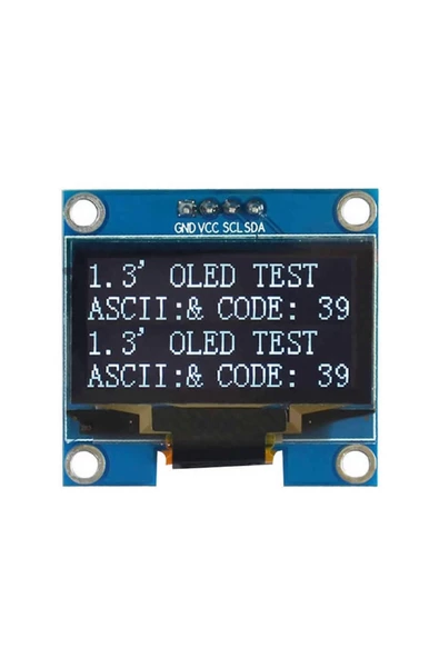 1.3 Inch I2c Mavi Oled Lcd Modül Ssh1106 Dc 3.3v 5v 128x64 Pixel Grafik Lcd Display Ekran ürün görseli 1