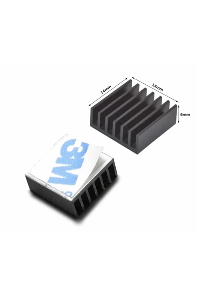 14x14x6mm Aluminyum Soğutucu Siyah Termal Etiket Raspberry Xbox ürün görseli 1