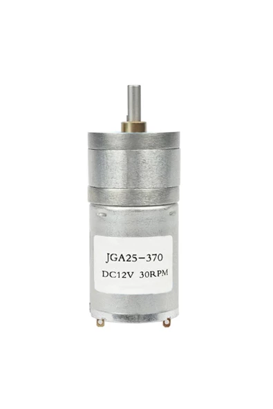 12v 30rpm Jga25-370 Redüktörlü Dc Motor Yüksek Tork Kuvvet 25mm Robot Oyuncak Rc Araba ürün görseli 1