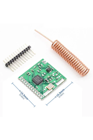Sı4432 433mhz Rf Kablosuz Haberleşme Modülü Transceiver ürün görseli 1