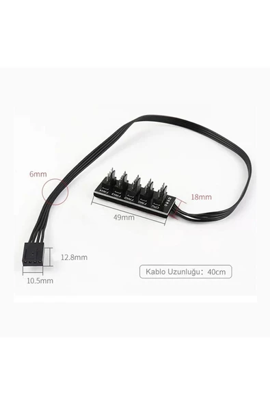 40cm 5li Fan Port Çoğaltıcı Kart Cpu Soğutucu Güç Hub Uzatma ürün görseli 1