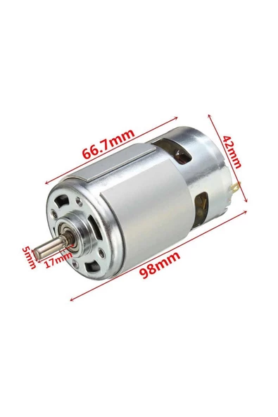 Rs775 Dc Motor 12v 15000rpm Yüksek Hız Tork Çift Bilyalı Rulman Matkap Torna Cnc Router Motor ürün görseli 1