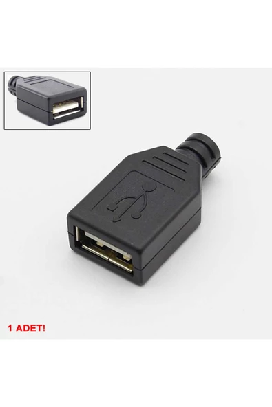 Kutulu Usb Type A Dişi Soket Usb 2.0 4 Pin Plastik Kapak Dıy Tip Elektronik ürün görseli 1