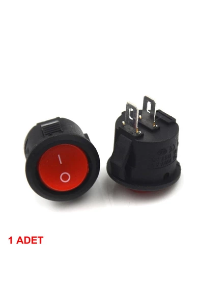 Yuvarlak 2 Pin Anahtar Rocker Switch Mini Buton Kırmızı Aç Kapa ürün görseli 1