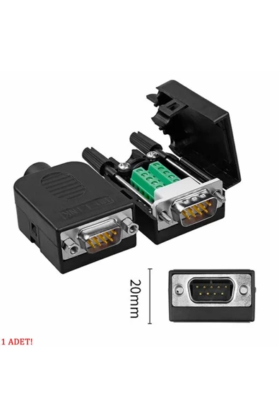 Kutulu DB9 Erkek Konnektör 9 Pin D-Sub Seri Port Terminal Adaptör RS232 RS485 ürün görseli 1