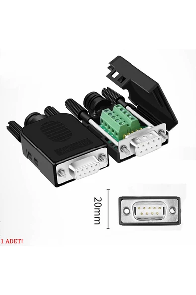 Kutulu DB9 Dişi Konnektör 9 Pin D-Sub Seri Port Terminal Adaptör RS232 RS485 ürün görseli 1