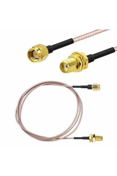 Rg316 50cm Sma Erkek Dişi Kablo Rf Uzatma Kablosu 50 Ohm 0-6ghz Koaksiyel Wifi Gsm Gprs ürün görseli 1