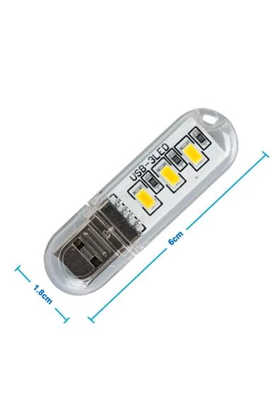 Mini Usb Led Lamba 5730 Smd 3 Led Anahtarlık Portatif Taşınabilir Gece Lambası Masa Aydınl.kamp ürün görseli 1