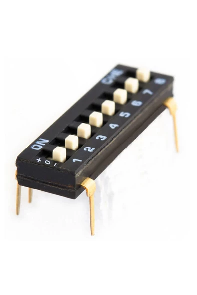 Tristate 8li Dip Switch 8 Pin Siyah Anahtar Açık Kapalı Seçim Adres Ayar + Off - Pull Up/down ürün görseli 1