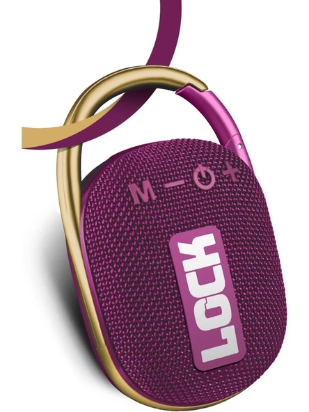 Powerway Lock Mor Renk Taşınabilir Bluetoot Hoparlör ürün görseli 1