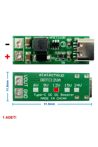Type C Usb 5v To 12v Boost Modül 9w Dc Voltaj Yükseltici Taşınabilir Minik Güç Kaynağı Step Up ürün görseli 1