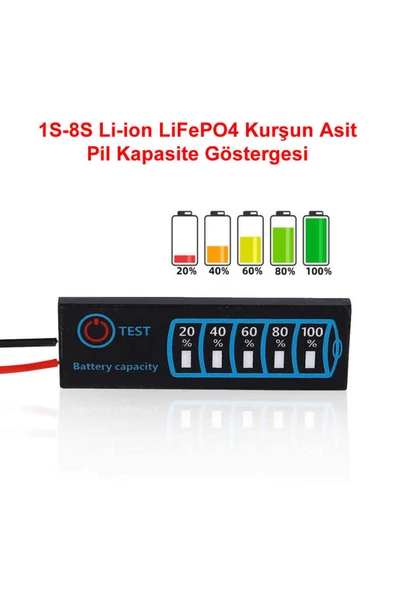 5-30v Pil Kapasite Göstergesi 2s / 8s Li-ion Lifepo4 Kurşun Asit Batarya Akü Seviye Kapasite ürün görseli 1