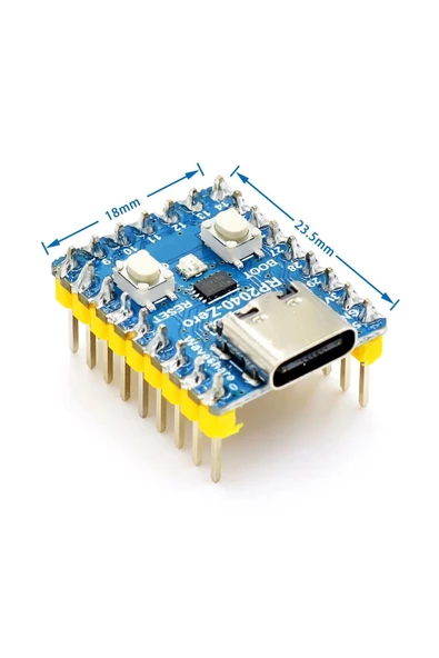 Raspberry Pi Zero RP2040 Dual Core 133Mhz 2Mb Modül Arm Cortex-M0+ 264Kb Type C Mini Bilgisayar - Resim 4