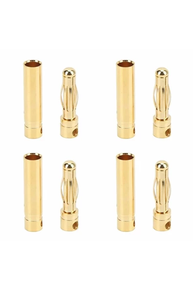 4 Çift 4mm Altın Kaplama Banana Dişi Erkek Soket 40a Pil Batarya Lion Bullet Plug Kablo ürün görseli 1