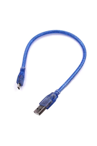 30cm Micro Usb Kablo Mavi 480 Mbps Usb 2.0 Hot Swap ürün görseli 1