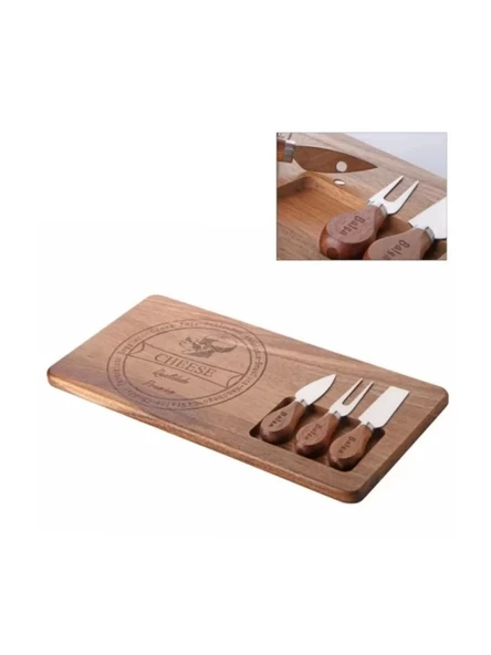 Balsa AKS1050 Kahverengi Akasya Ahşap Peynir Sunum Tabağı 38x19 cm ürün görseli 1