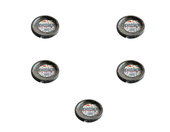 Kullan At Renkli Siyah Parti Davet Plastik Tabak - 17 Cm. - 25 Adetlik 5 Paket ürün görseli 1
