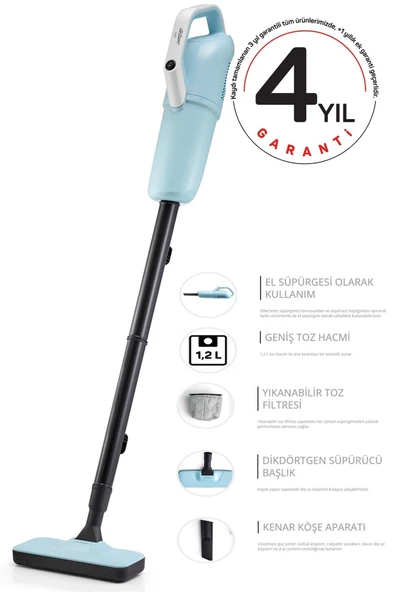 Arzum Ar4087 Gırgır 2si Bir Arada Dikey Süpürge Mavi ürün görseli 1