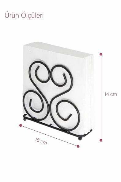 GRİMOR Life Paslanmaz Siyah Metal Peçetelik - Resim 2