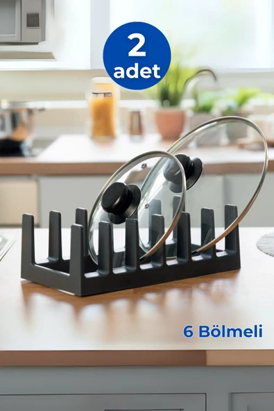 GRİMOR Life 2 Adet 6 Bölmeli Tencere Tava Kapağı Ve Tabak Düzenleyici Tabaklık-çekmece Dolap Içi Düzenleyici ürün görseli 1