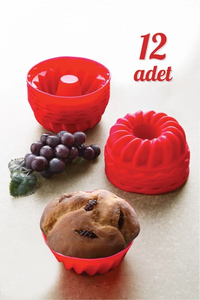 GRİMOR Life 12 Li Yıkanabilir Mini Kek Muffin Pişirme Kalıbı, Silikon Muffin, Cupcake Kalıbı Karma Renk ürün görseli 1