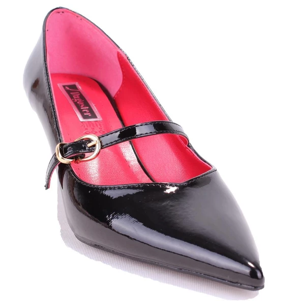 Dagoster DZA07-389100 Siyah Rugan Stiletto Topuklu Kadın Ayakkabı ürün görseli 1