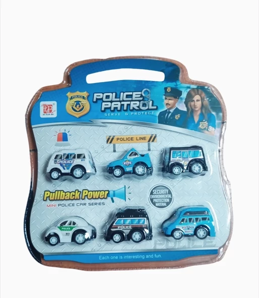 6LI ÇANTA PAKET ÇEKBIRAK POLİS ARABALARI ürün görseli 1
