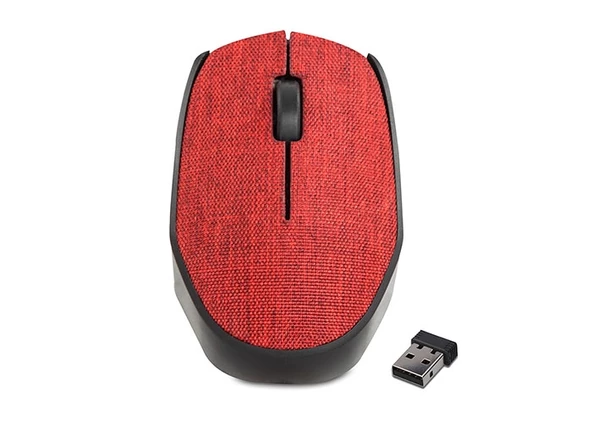 Mouse Kablosuz Kumaş Yüzey Everest KM-218 Kırmızı ürün görseli 1