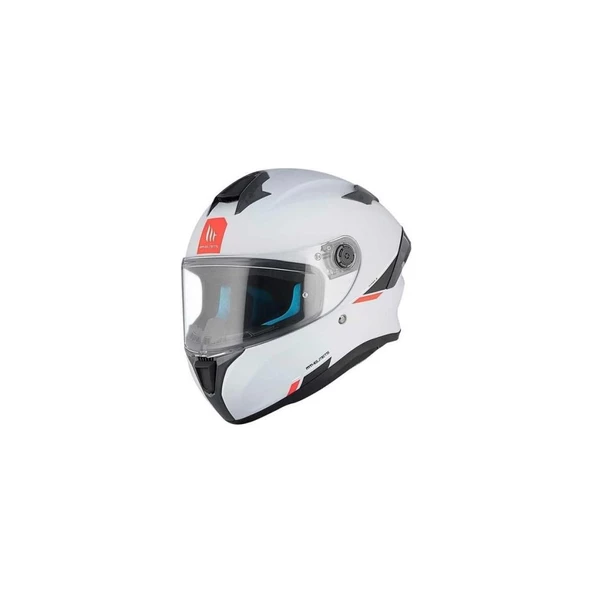 Mt Helmets mt Targo S  FF106B Solid A0 Matt Pearl White Full Face Motosiklet Kaskı ürün görseli 1