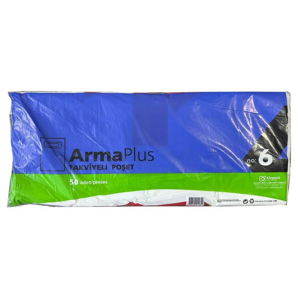 ArmaPlus Takviyeli Kalın Baskılı Beyaz Çanta Poşet Torba - 6 No - 60x70 Cm. - 50 Adetlik Paket ürün görseli 1