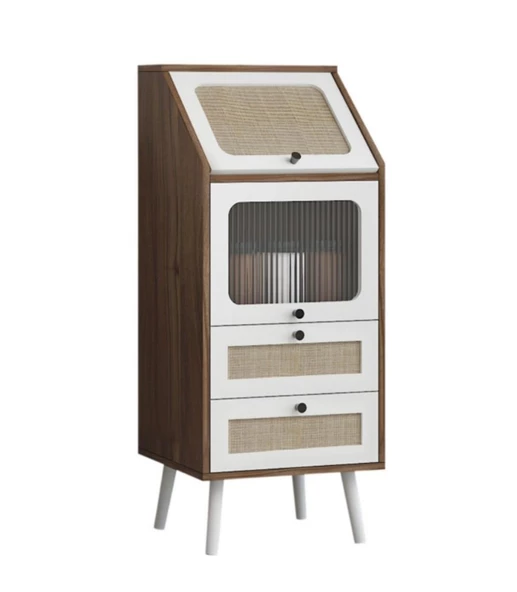 Panalı Rattan 2 Çekmeceli 1 Kapaklı Ekmeklikli Dolap BM1175 ürün görseli 1