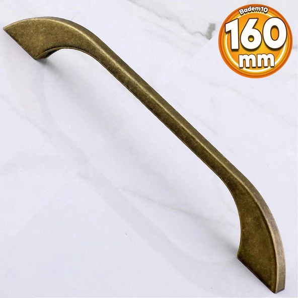 Meriç 160 mm - 16 cm Eskitme Antik Sarı Metal Mobilya Mutfak Dolabı Dolap Kulpu Kulbu Kulpları ürün görseli 1