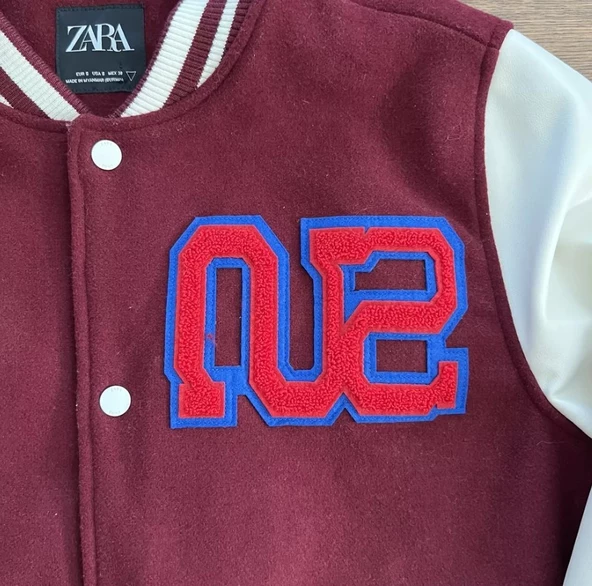 Zara Krem - Kırmızı Bomber Ceket - Resim 4