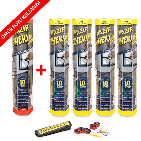 Hazır Sineklik - 75x150 Cm - 80x220cm - 5 li Paket ürün görseli 1