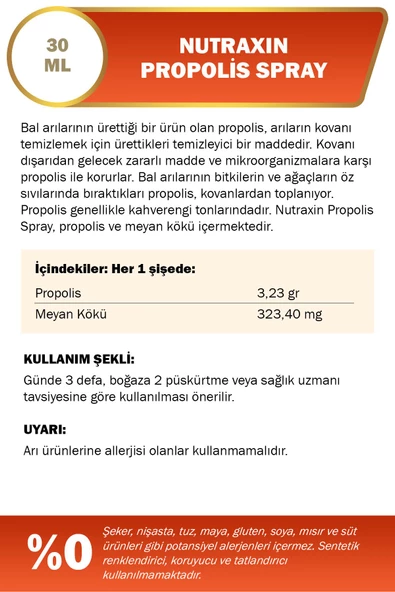 Nutraxin Propolis Boğaz Spreyi 30 ml - Resim 2