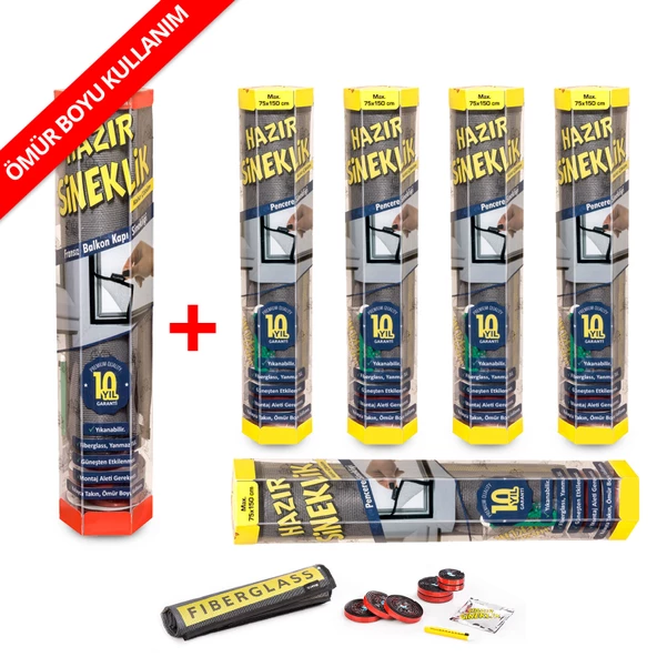 Hazır Sineklik - 75x150 Cm - 80x220cm - 6 lı Paket ürün görseli 1