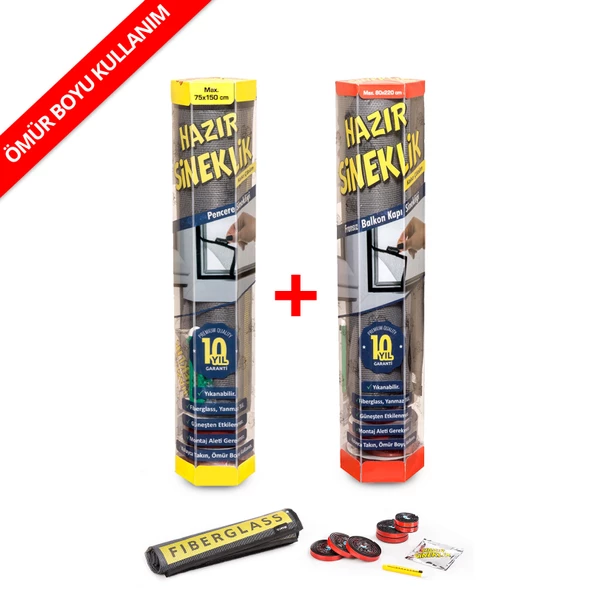 Hazır Sineklik - 75x150 Cm - 80x220cm - 2 li Paket ürün görseli 1